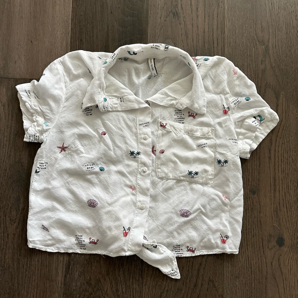 Bershka Girl Crop Tie Back Top